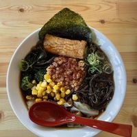 Shoyu ramen  at Vegan Friendly Ramen by Playpen Friends in Nara