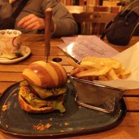 Special vegan Burger at The New Crown in Merthyr Tydfil