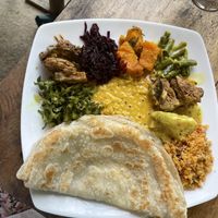 Gee Paratha and vegetable curry   at The Clay Pot in Ella