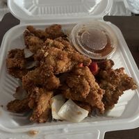 Fried oyster mushrooms! Look how much it is!!  at Tang's Asian Vegetarian in San Jose
