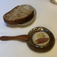 Bread with roasted sunflower spread  at Datil in Paris