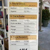 Menu  at Go-go in Barcelona