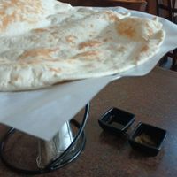 Giant bread and oil at Salam Restaurant in Hillsboro