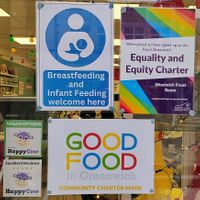 Good to see the HappyCow stickers up at Woolwich Front Room in South East London