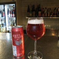 Strawberry flavor beer at Mugi no Oto in Tokyo