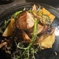 Grilled seasonal veg and French fries at Mugi no Oto in Tokyo