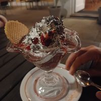 Schwarzwald ice cream at Nicolay's Moselterrasse in Zeltingen-rachtig