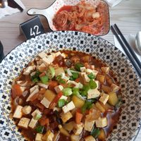 Tofu and kimchi at Uyghur Noodle House in Helsinki