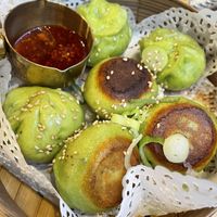 tofu & pak choi fried manta  at Uyghur Noodle House in Helsinki