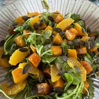 Salad with pumpkin   at Wine and Meat Bar by Jean Leon in Soldeu