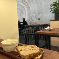 Bread and olive oil as entree  at Zoi Bakery in Arese