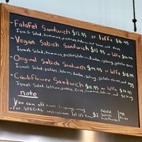 Sandwich Menu  at Moshe's Falafel - Upper West Side in New York City
