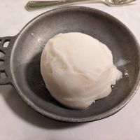 Lemon sorbet (vegan, but pretty sad compared to non-vegan options) at Grand Hotel in Mackinac Island