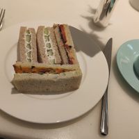 sandwich selection at The Tiffany Blue Box Cafe - Harrods in South West London