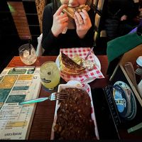 The vegan cheese toastie is to DIEEEEE for, along with the chili chips!  at Sally O'Brien's Irish Pub in Prague