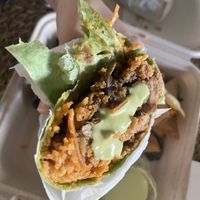 Blue oyster chicken burrito  at Casa Palma Vegan Grill in Los Angeles