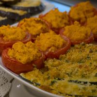 Tomato and zucchini gratin at Vintage Cafe in Bellaria-igea Marina