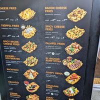 Menu board at Framburi Fries in Vienna