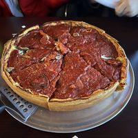 Delicious vegan Chicago deep dish pizza! 🌱💚😋 #Veganuary at Crust 54 - Downtown in Holland
