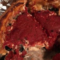 Vegan deep dish pizza at Crust 54 - Downtown in Holland