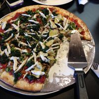 Vegan pizza with teese vegan cheese.  at Crust 54 - Downtown in Holland