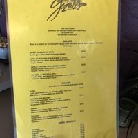 Menu at Gazali's in Clive