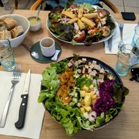 Two vegan dishes at Riviere Salée in Crest