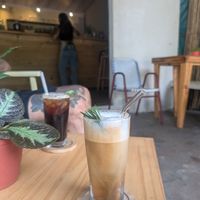 Latte Frio con oat milk at Nona   in Santa Marta
