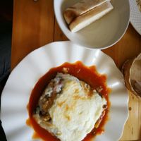 rica musaka y pan árabe at Caballete & Berenjena in Magdalena