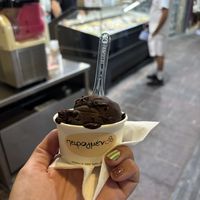 Dark chocolate scoop  at Peiragmeno in Crete