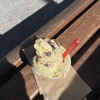 Chocolate/ biscuits and pistachio  at Gelato al Quadrato in Bergamo