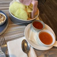 Vegan crackers  at Thai Café  in Blackpool