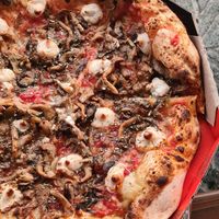 three mushroom vegan pizza at El Padre - Barra da Lagoa in Florianopolis