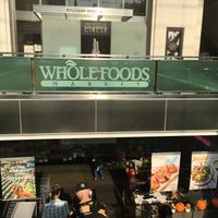Elevator entrance to Whole Foods. at Whole Foods Market - Columbus Circle in New York City