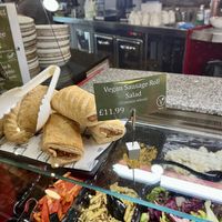 Vegan sausage roll & salad   at Simpsons in Inverness