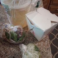 Large  pho packaging for take out at Mi La Cay in Wheaton