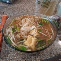 Large fried tofu and veggie pho at Mi La Cay in Wheaton