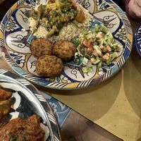 Pakora, couscous with veg and salad   at Orient Experience in Venice