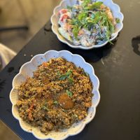 Jollof fonio and ancestral salad - beautiful combo  at Yamm Tree in Liverpool