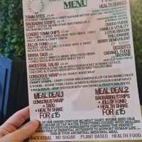 Menu at Yamm Tree in Liverpool