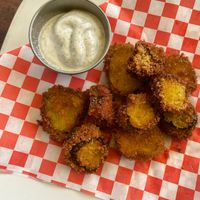 Dyl pickle poppers (fried pickles)  at 9th Island in Haleiwa