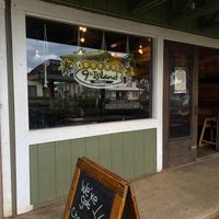 Outside of the restaurant  at 9th Island in Haleiwa