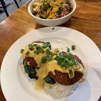 Crabby cakes and potato hash!   at 9th Island in Haleiwa