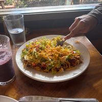 Huge cheeseburger pizza, at 9th Island in Haleiwa