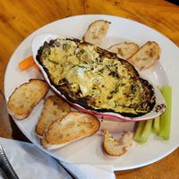 Artichoke and spinach dip 🤤 at 9th Island in Haleiwa