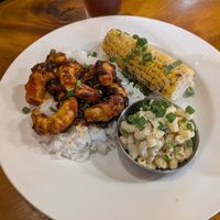 Bbq shrimp plate at 9th Island Vegan in Haleiwa