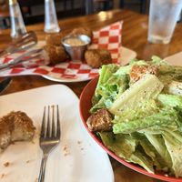 Dyl Pickel Poppers with Ranch and Cesar Salad  at 9th Island Vegan in Haleiwa