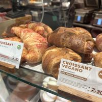 2 types of vegan croissants   at FCO - Caffè Kimbo - T3 in Fiumicino