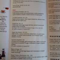 part of the menu at Cafe Irresistiblue in Monavale