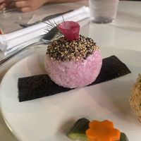Picked vegetable onigiri  at Sugar Pine in Austin
